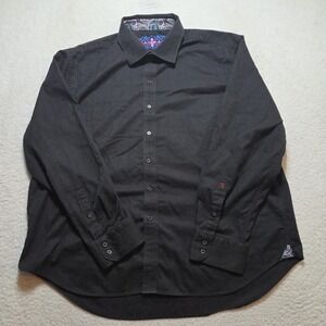 Robert Graham Shirt Mens 4XL Black Floral Long Sleeve Button Up Flip Cuffs